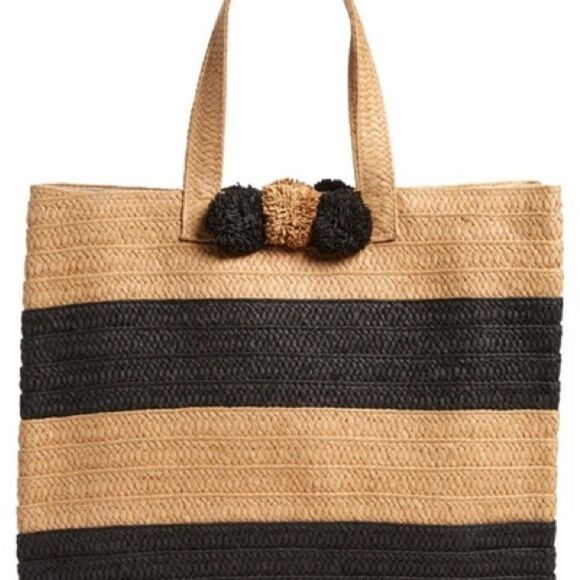 NWT BTB LOS ANGELES
Bahama Mama Stripe Tote In Sand/ Black Retail $132 - Picture 3 of 5
